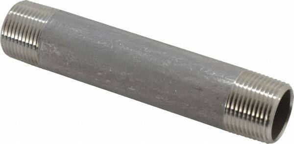 Merit Brass - Schedule 40, 3/4" Pipe x 5" Long, Grade 316/316L Stainless Steel Pipe Nipple - Welded & Threaded - Industrial Tool & Supply