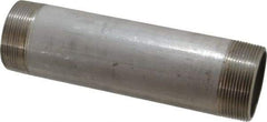 Merit Brass - Schedule 40, 2" Pipe x 8" Long, Grade 316/316L Stainless Steel Pipe Nipple - Welded & Threaded - Industrial Tool & Supply