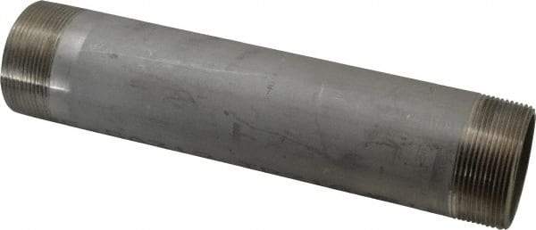 Merit Brass - Schedule 40, 2" Pipe x 10" Long, Grade 316/316L Stainless Steel Pipe Nipple - Welded & Threaded - Industrial Tool & Supply