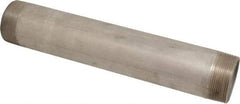 Merit Brass - Schedule 40, 2" Pipe x 12" Long, Grade 316/316L Stainless Steel Pipe Nipple - Welded & Threaded - Industrial Tool & Supply