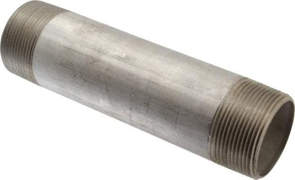 Merit Brass - Schedule 40, 2-1/2" Pipe x 10" Long, Grade 316/316L Stainless Steel Pipe Nipple - Welded & Threaded - Industrial Tool & Supply