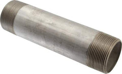 Merit Brass - Schedule 40, 2-1/2" Pipe x 10" Long, Grade 316/316L Stainless Steel Pipe Nipple - Welded & Threaded - Industrial Tool & Supply
