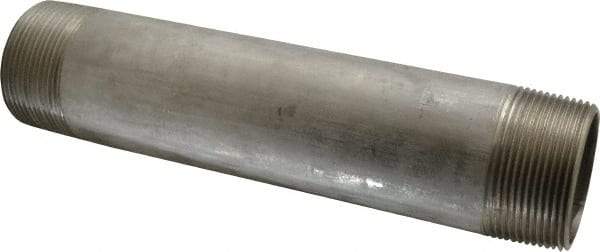 Merit Brass - Schedule 40, 2-1/2" Pipe x 12" Long, Grade 316/316L Stainless Steel Pipe Nipple - Welded & Threaded - Industrial Tool & Supply
