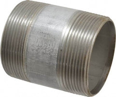 Merit Brass - Schedule 40, 3" Pipe x 4" Long, Grade 316/316L Stainless Steel Pipe Nipple - Welded & Threaded - Industrial Tool & Supply