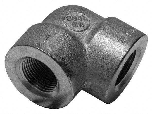 Value Collection - 1-1/4" Grade 316/316L Stainless Steel Pipe 90° Elbow - FNPT x FNPT End Connections, 3,000 psi - Industrial Tool & Supply
