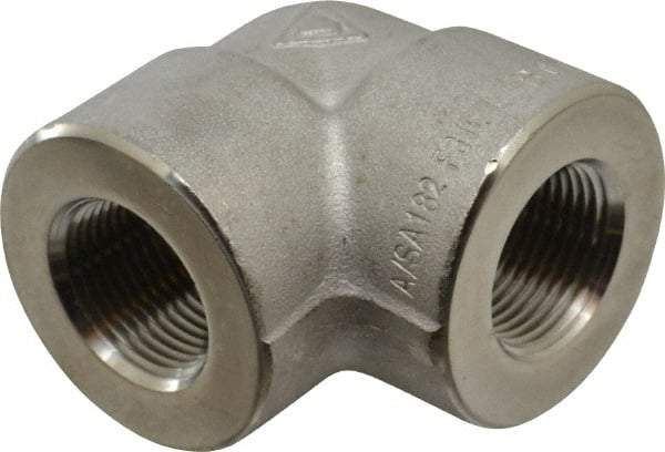 Value Collection - 3/4" Grade 316/316L Stainless Steel Pipe 90° Elbow - FNPT x FNPT End Connections, 3,000 psi - Industrial Tool & Supply