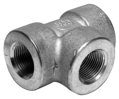 Merit Brass - 2" Grade 316/316L Stainless Steel Pipe Tee - FNPT x FNPT x FNPT End Connections, 3,000 psi - Industrial Tool & Supply