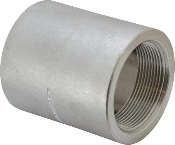 Merit Brass - 2" Grade 316/316L Stainless Steel Pipe Coupling - FNPT x FNPT End Connections, 3,000 psi - Industrial Tool & Supply