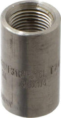 Merit Brass - 3/8 x 1/4" Grade 316/316L Stainless Steel Pipe Reducer Coupling - FNPT x FNPT End Connections, 3,000 psi - Industrial Tool & Supply