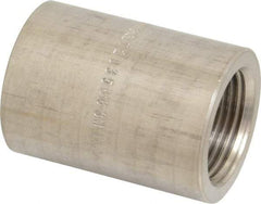 Merit Brass - 1 x 3/4" Grade 316/316L Stainless Steel Pipe Reducer Coupling - FNPT x FNPT End Connections, 3,000 psi - Industrial Tool & Supply