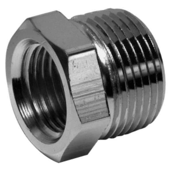 Merit Brass - 1-1/4 x 1/8" Grade 316/316L Stainless Steel Pipe Hex Bushing - MNPT x FNPT End Connections, 3,000 psi - Industrial Tool & Supply