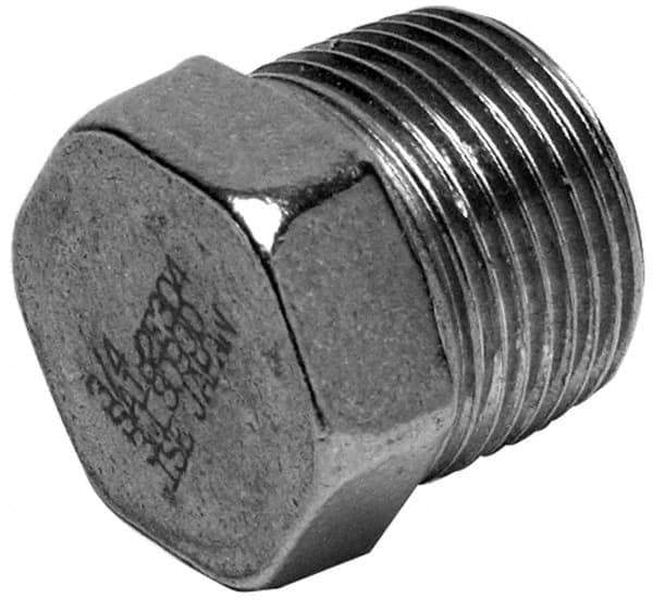 Merit Brass - 2" Grade 316/316L Stainless Steel Pipe Hex Head Plug - MNPT End Connections, 3,000 psi - Industrial Tool & Supply