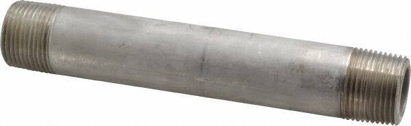 Merit Brass - Schedule 80, 3/4" Pipe x 6" Long, Grade 316/316L Stainless Steel Pipe Nipple - Seamless & Threaded - Industrial Tool & Supply