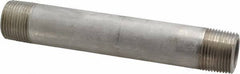 Merit Brass - Schedule 80, 3/4" Pipe x 6" Long, Grade 316/316L Stainless Steel Pipe Nipple - Seamless & Threaded - Industrial Tool & Supply