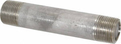 Merit Brass - Schedule 80, 1" Pipe x 6" Long, Grade 316/316L Stainless Steel Pipe Nipple - Seamless & Threaded - Industrial Tool & Supply