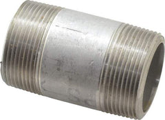 Merit Brass - Schedule 80, 1-1/2" Pipe x 3" Long, Grade 316/316L Stainless Steel Pipe Nipple - Seamless & Threaded - Industrial Tool & Supply
