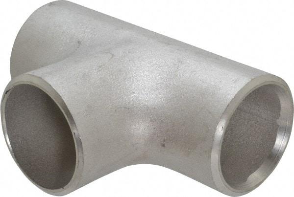 Merit Brass - 1-1/2" Grade 316L Stainless Steel Pipe Tee - Butt Weld x Butt Weld x Butt Weld End Connections - Industrial Tool & Supply