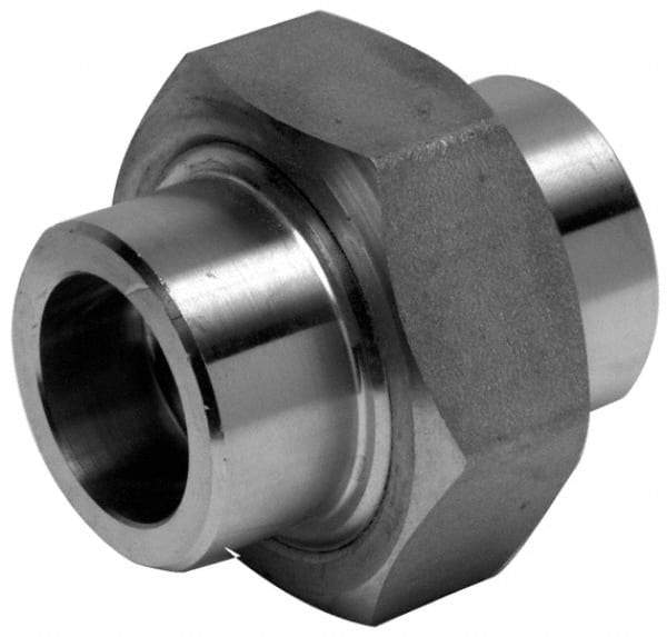 Merit Brass - 1/4" Grade 316 Stainless Steel Pipe Union - Socket Weld x Socket Weld End Connections, 3,000 psi - Industrial Tool & Supply
