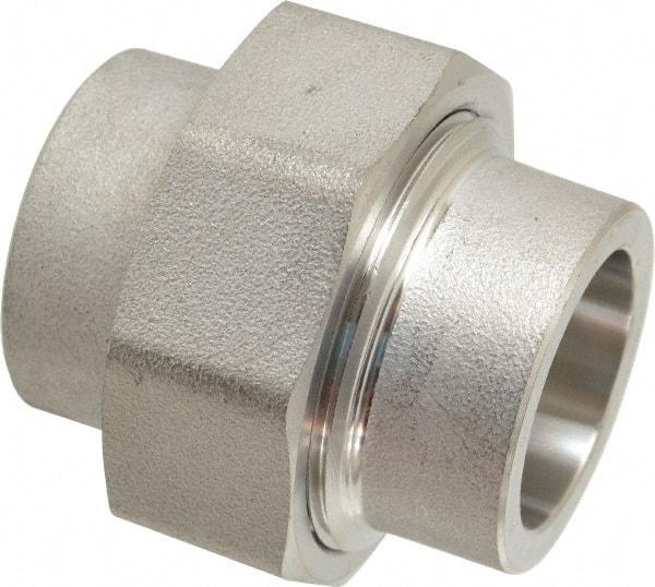 Merit Brass - 1" Grade 316 Stainless Steel Pipe Union - Socket Weld x Socket Weld End Connections, 3,000 psi - Industrial Tool & Supply