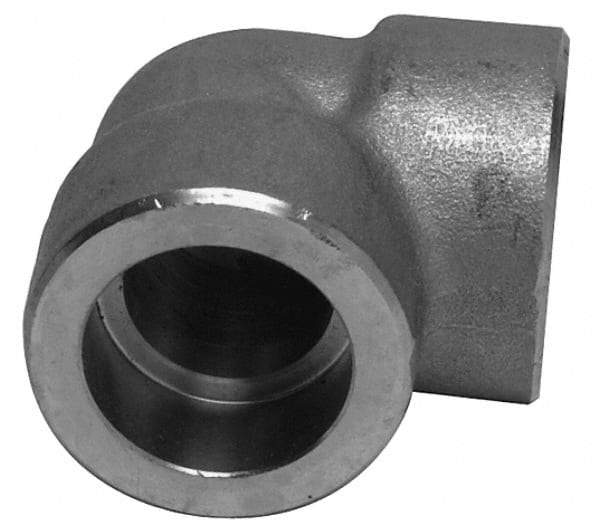 Merit Brass - 1/8" Grade 316 Stainless Steel Pipe 90° Elbow - Socket Weld x Socket Weld End Connections, 3,000 psi - Industrial Tool & Supply