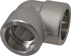 Merit Brass - 1" Grade 316 Stainless Steel Pipe 90° Elbow - Socket Weld x Socket Weld End Connections, 3,000 psi - Industrial Tool & Supply