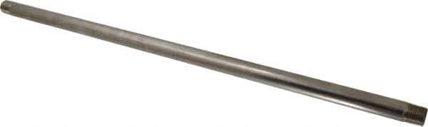 Merit Brass - Schedule 40, 1/2" Pipe x 24" Long, Grade 316/316L Stainless Steel Pipe Nipple - Welded & Threaded - Industrial Tool & Supply