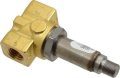 Parker - 1/4" Port, Brass Solenoid Valve - Closed, FKM Seal - Industrial Tool & Supply