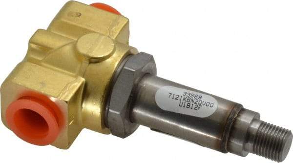 Parker - 1/4" Port, Brass Solenoid Valve - Closed, FKM Seal - Industrial Tool & Supply