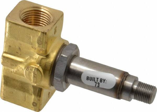 Parker - 3/8" Port, Brass Solenoid Valve - Closed, FKM Seal - Industrial Tool & Supply