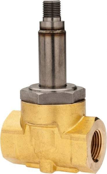 Parker - 3/8" Port, Brass Solenoid Valve - Closed, NBR Seal - Industrial Tool & Supply