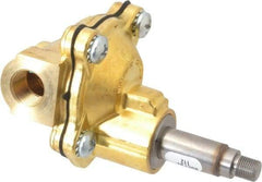 Parker - 3/8" Port, Brass Solenoid Valve - Closed, NBR Seal - Industrial Tool & Supply