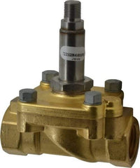 Parker - 1/2" Port, Brass Solenoid Valve - Closed, NBR Seal - Industrial Tool & Supply
