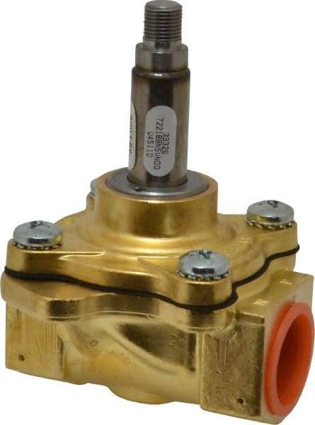 Parker - 3/4" Port, Brass Solenoid Valve - Closed, NBR Seal - Industrial Tool & Supply