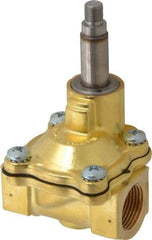 Parker - 3/4" Port, Brass Solenoid Valve - Closed, NBR Seal - Industrial Tool & Supply