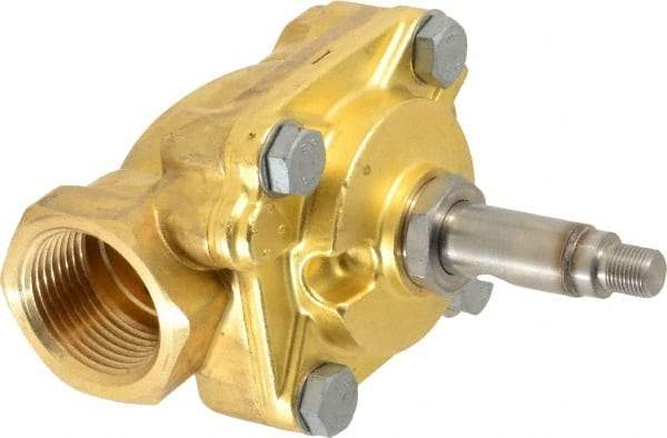 Parker - 1" Port, Brass Solenoid Valve - Closed, NBR Seal - Industrial Tool & Supply