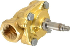 Parker - 1" Port, Brass Solenoid Valve - Closed, NBR Seal - Industrial Tool & Supply