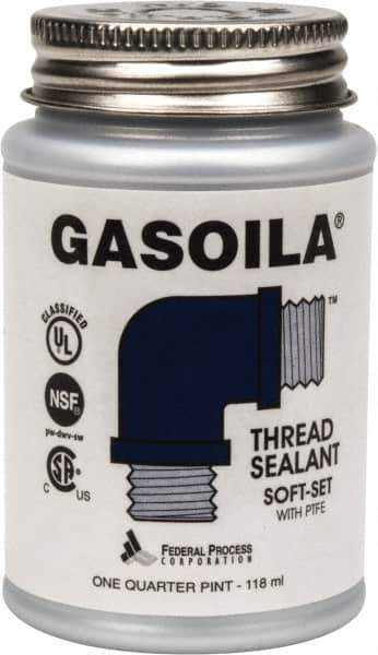 Federal Process - 1/4 Pt Brush Top Can Blue/Green Easy Seal Applicator with Gasoila Soft-Set - 600°F Max Working Temp - Industrial Tool & Supply
