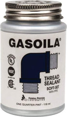 Federal Process - 1/4 Pt Brush Top Can Blue/Green Easy Seal Applicator with Gasoila Soft-Set - 600°F Max Working Temp - Industrial Tool & Supply