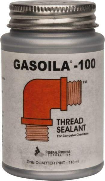 Federal Process - 1/4 Pt Brush Top Can Black Federal Gasoila-100 Thread Sealant - 450°F Max Working Temp - Industrial Tool & Supply