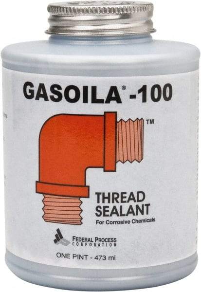 Federal Process - 1 Pt Brush Top Can Black Federal Gasoila-100 Thread Sealant - 450°F Max Working Temp - Industrial Tool & Supply