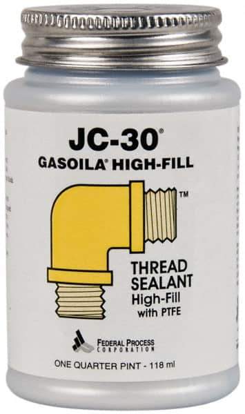 Federal Process - 1/4 Pt Brush Top Can Oyster White Federal JC-30 Thread Sealant with PTFE - 500°F Max Working Temp - Industrial Tool & Supply