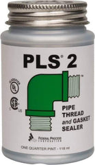 Federal Process - 1/4 Pt Brush Top Can Gray Federal PLS-2 Premium Thread & Gasket Sealant - 600°F Max Working Temp - Industrial Tool & Supply