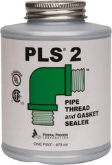 Federal Process - 1 Pt Brush Top Can Gray Federal PLS-2 Premium Thread & Gasket Sealant - 600°F Max Working Temp - Industrial Tool & Supply