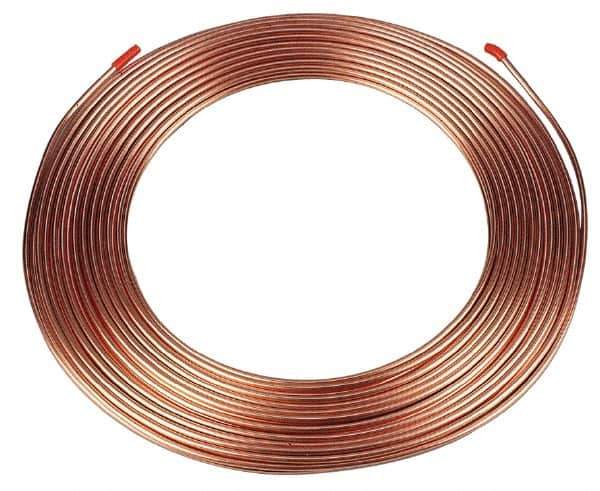 Mueller Industries - 50' Long, 3/16" OD x 0.1275" ID, Copper Seamless Tube - 0.03" Wall Thickness - Industrial Tool & Supply