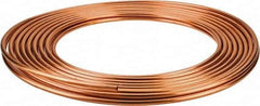 Mueller Industries - 50' Long, 1/4" OD x 0.19" ID, Copper Seamless Tube - 0.03" Wall Thickness - Industrial Tool & Supply