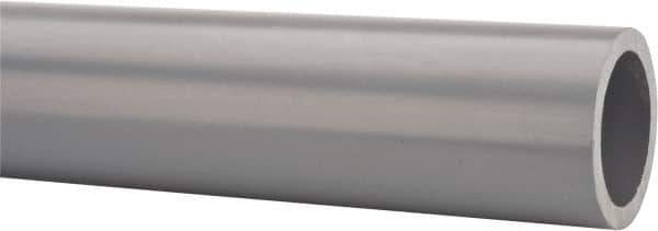 Made in USA - 1-1/2" Pipe, 60" Long CPVC Unthreaded Plastic Pipe Nipple - 470 Max psi, 1.476" ID x 1.9" OD, Schedule 80, Gray - Industrial Tool & Supply