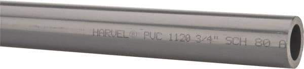 Made in USA - 3/4" Pipe, 60" Long PVC Unthreaded Plastic Pipe Nipple - 690 Max psi, 0.724" ID x 1.05" OD, Schedule 80, Gray - Industrial Tool & Supply