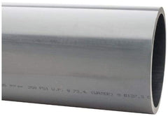 Made in USA - 8" Pipe, 60" Long PVC Unthreaded Plastic Pipe Nipple - 250 Max psi, 7.565" ID x 8-5/8" OD, Schedule 80, Gray - Industrial Tool & Supply