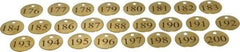 Value Collection - 1-1/4" High x 1-1/4" Long, 176 to 200, English Safety & Facility Numbered Tag - 1 Side, Brass - Industrial Tool & Supply