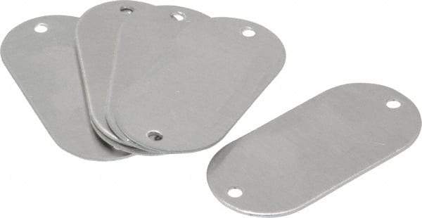 C.H. Hanson - 2-1/8 Inch Wide, Style 1, Aluminum Blank Metal Plate - 1 Inch High, 50 Pieces - Industrial Tool & Supply